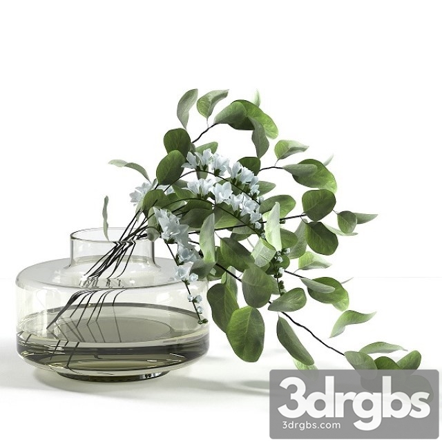 Bouquet With Freesias and Eucalyptus 3dsmax Download - thumbnail 1