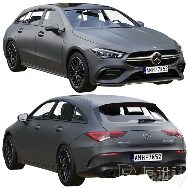 Mercedes-Benz AMG CLA 35 Shooting Brake 3D Model – 3496 - thumbnail 1