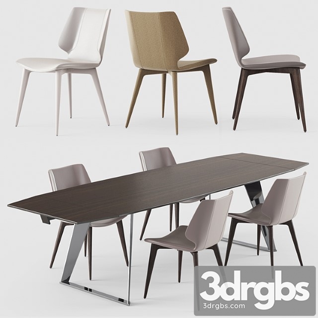 Echoes dining table & kasuka chair roche bobois 2 3dsmax Download