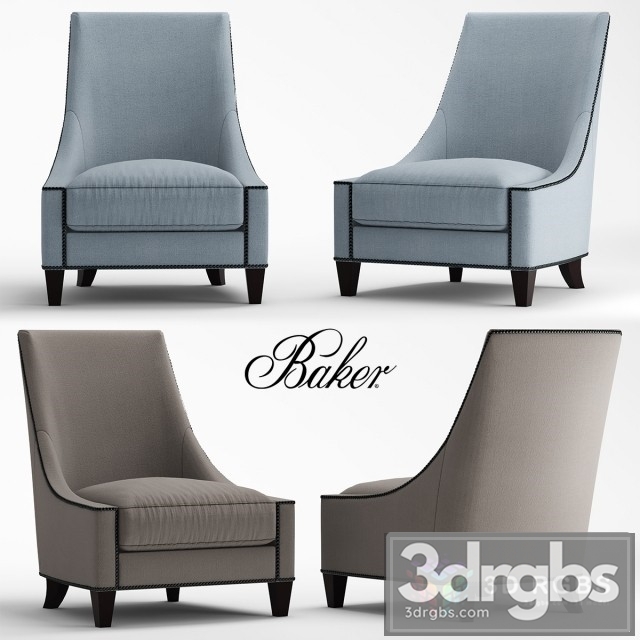 Baker Bel Air Lounge Chair 3dsmax Download - thumbnail 1