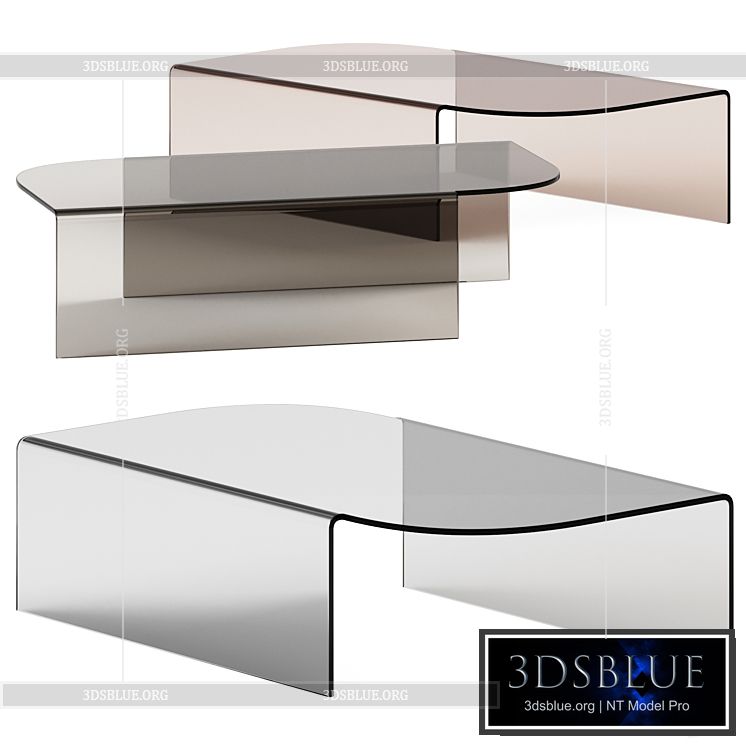Calligaris Merian Coffee Table \/ Glass table 3DS Max - thumbnail 3
