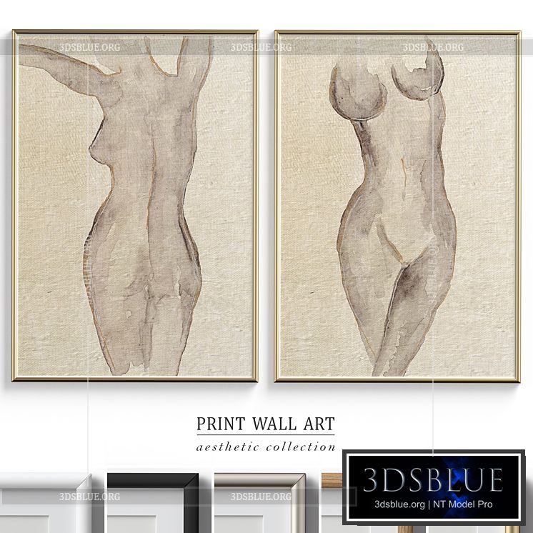Abstract Woman Figure Wall Art P-562 3DS Max - thumbnail 3
