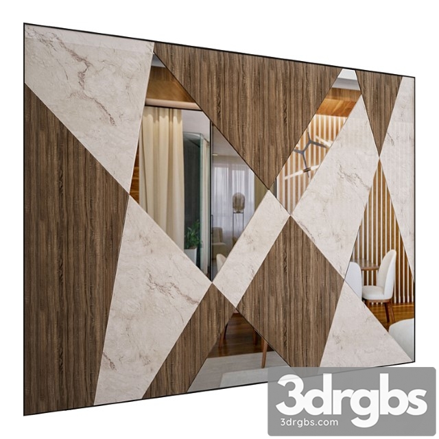 Wood & marble wall decor 3dsmax Download - thumbnail 1