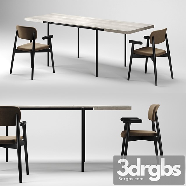 Dining Set 2 Mzpa Mild Chair And Romp Te01 Table 3 3dsmax Download - thumbnail 1