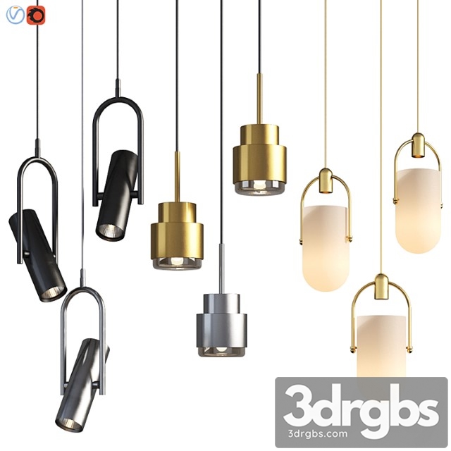 Three pendant hanging light set 01 3dsmax Download