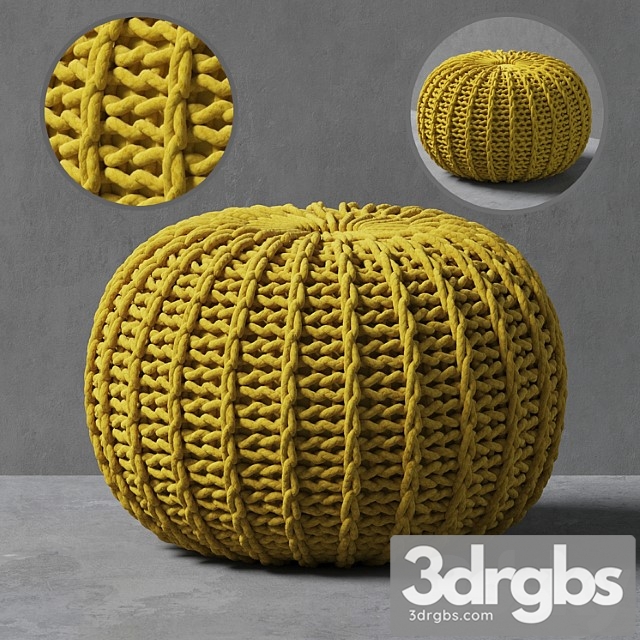 Knitted pouf 2 3dsmax Download - thumbnail 1