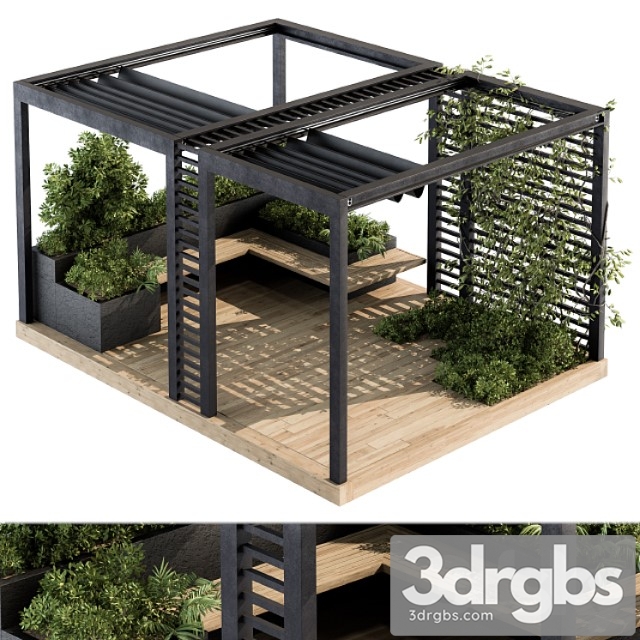 Roof Garden and Landscape Furniture With Pergola 05 3dsmax Download - thumbnail 1