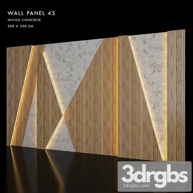 Wall panel 45 3dsmax Download - thumbnail 1