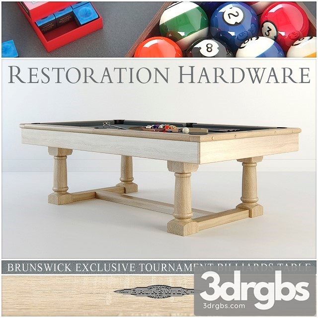 RH Brunswick Exclusive Tournament Billiards Table 3dsmax Download - thumbnail 1
