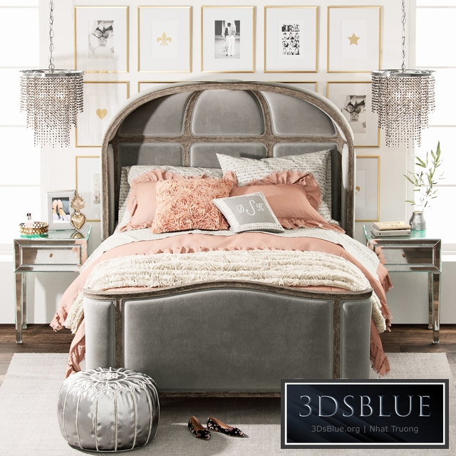 VERSAILLES UPHOLSTERED BED 3DS Max - thumbnail 3