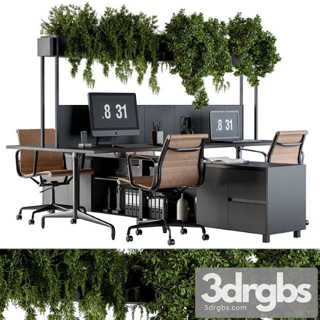 Office Furniture Employee Set 16 1 3dsmax Download - thumbnail 1