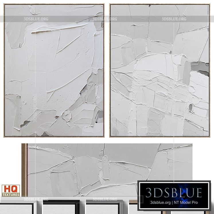 Abstract Textural Plaster Wall Art C-439 3DS Max - thumbnail 3