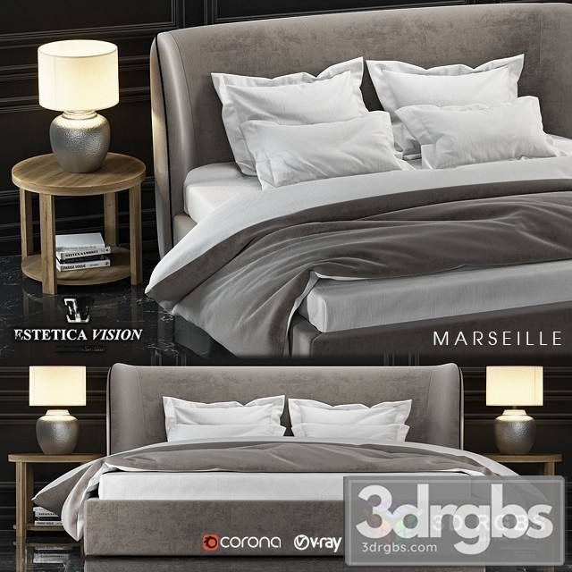 Marseille Bed 3dsmax Download - thumbnail 1