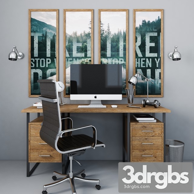 Workplace With Apple Technology 3dsmax Download - thumbnail 1