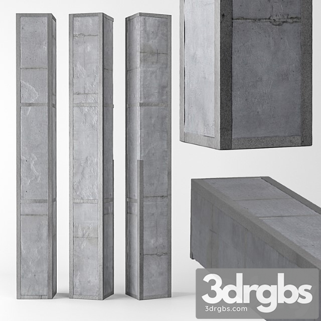 Concrete column with metal bandage 3dsmax Download - thumbnail 1