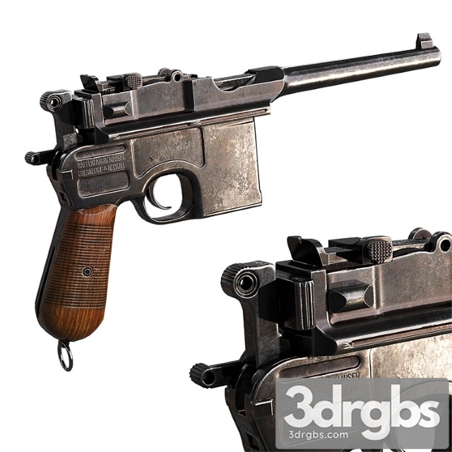 Mauser c96 broomhandle 3dsmax Download - thumbnail 1