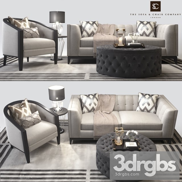 Sofa And Company Living Set 01 3dsmax Download - thumbnail 1
