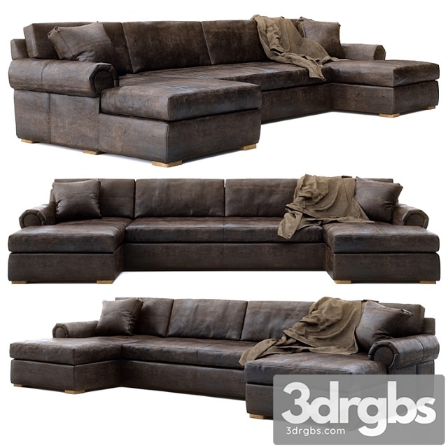 Rh Lancaster Leather U Chaise Sectional 1 3dsmax Download - thumbnail 1