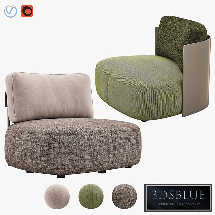 PIERRE Armchairs 3DS Max - thumbnail 3