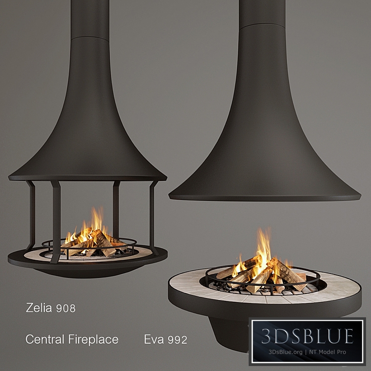 Two Fireplaces Zelia 908 and Eva 992 3DS Max - thumbnail 3