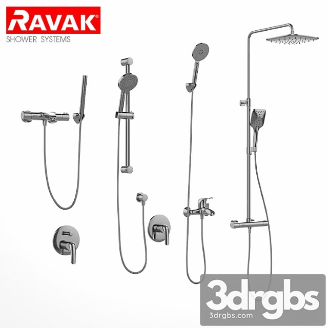 Bath and Shower Faucets Ravak Set 07 3dsmax Download - thumbnail 1