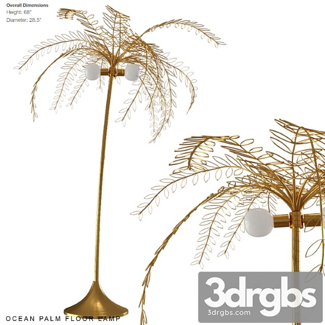 Ocean Palm Floor Lamp 3dsmax Download - thumbnail 1
