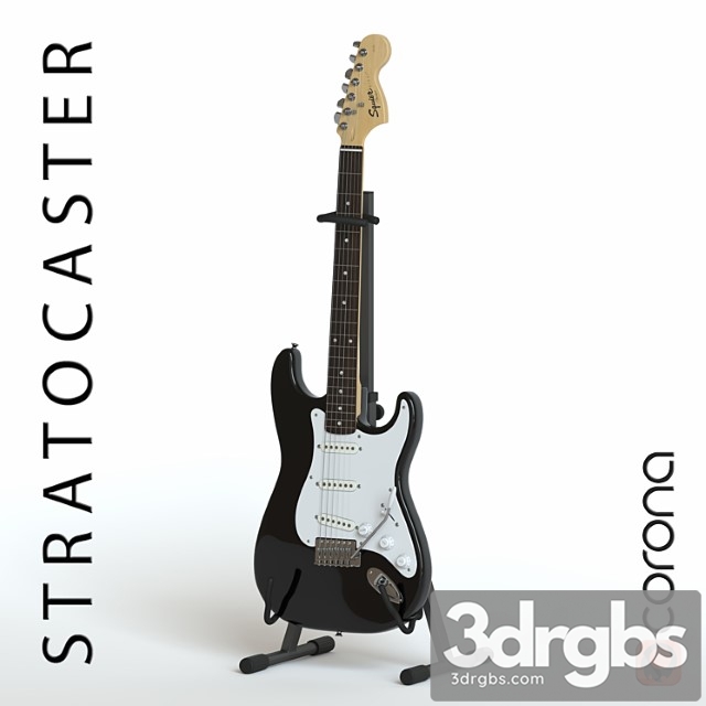 Squier fender stratocaster electric guitar 3dsmax Download - thumbnail 1