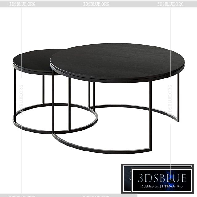 Coffee table Duke Round Metal Nesting Coffee Tables coffee table 3DS Max - thumbnail 3