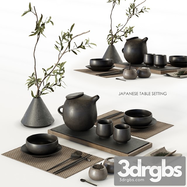 Japanese table setting 3dsmax Download - thumbnail 1