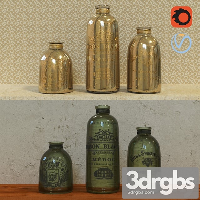 Decorative Bottles 2 3dsmax Download - thumbnail 1