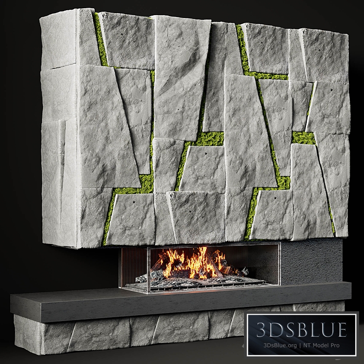 Fireplace modern 43 3DS Max - thumbnail 3