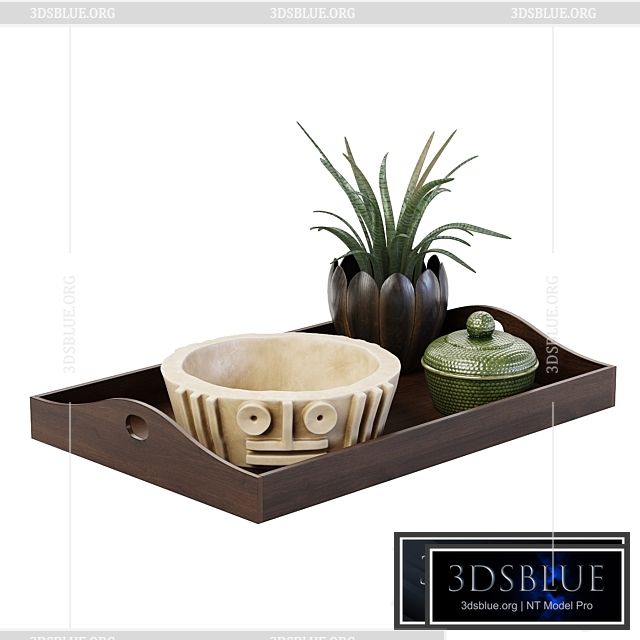 Tray with Decor 3DS Max - thumbnail 3