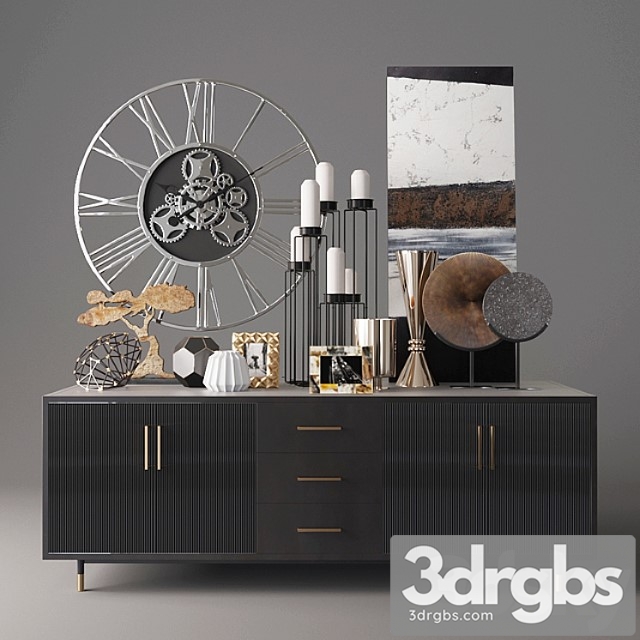Decorative set of kare design 3dsmax Download - thumbnail 1