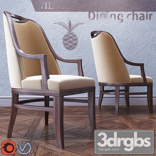 Williams Sohoma Dining Chair 3dsmax Download - thumbnail 1