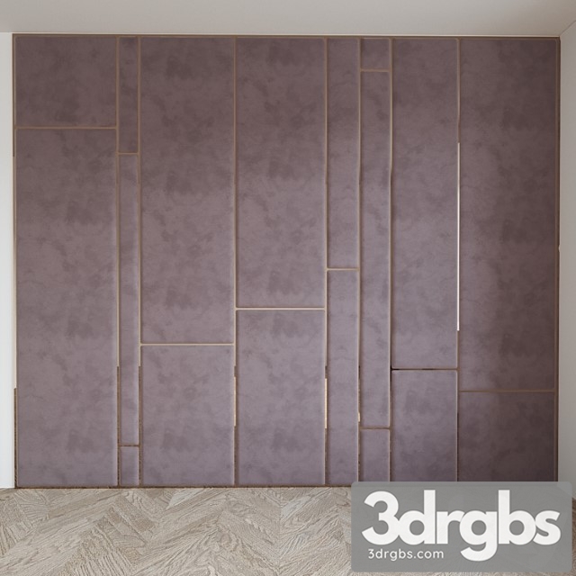 Upholstered dusty pink wall panel 3dsmax Download - thumbnail 1