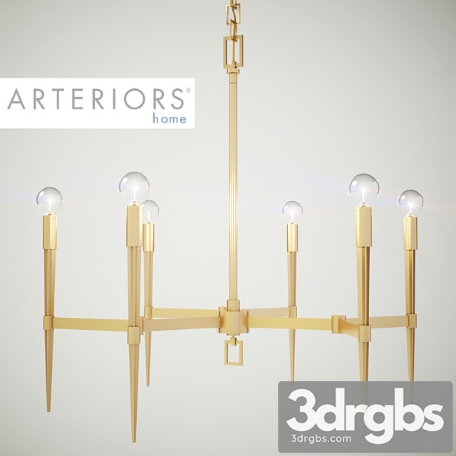 Auburn antique brass chandelier from arteriors 3dsmax Download