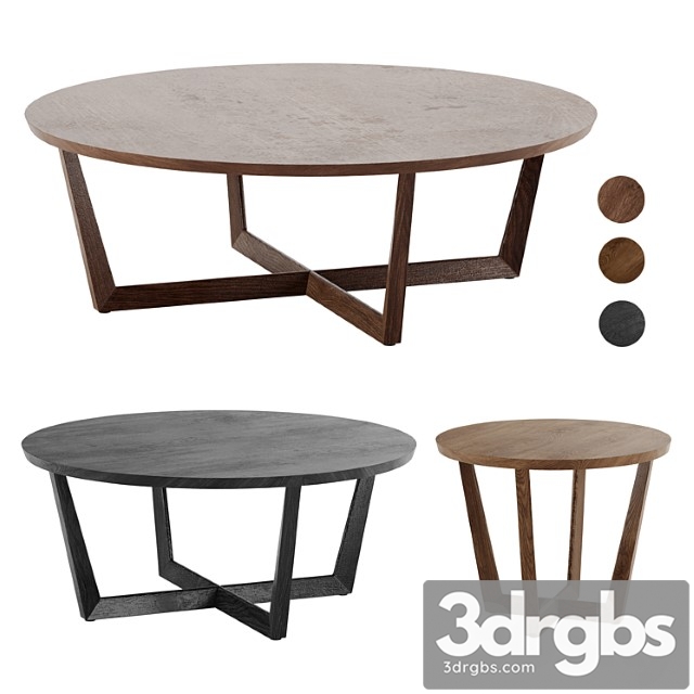 Stowe round coffee table west elm 2 3dsmax Download - thumbnail 1