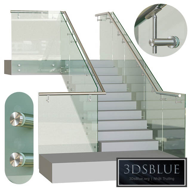 Spotted glass railing 5 3DS Max - thumbnail 3