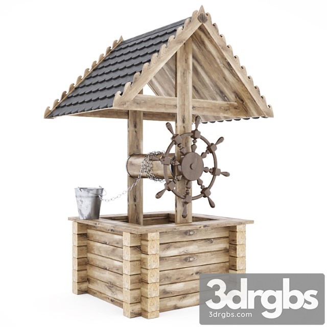 Wooden Wishing Well 3dsmax Download - thumbnail 1