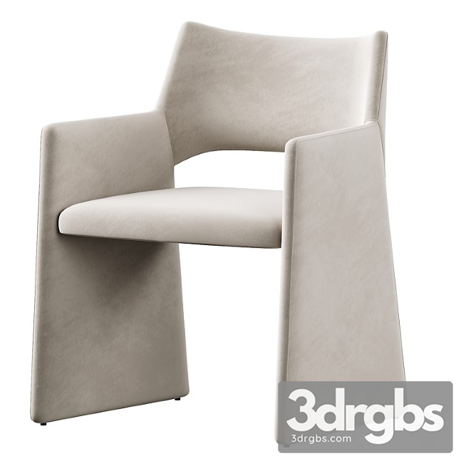 Cb2 foley faux mohair gray dining armchair 2 3dsmax Download - thumbnail 1