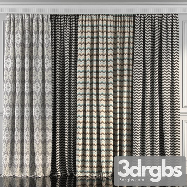 Curtains with window 90 3dsmax Download - thumbnail 1