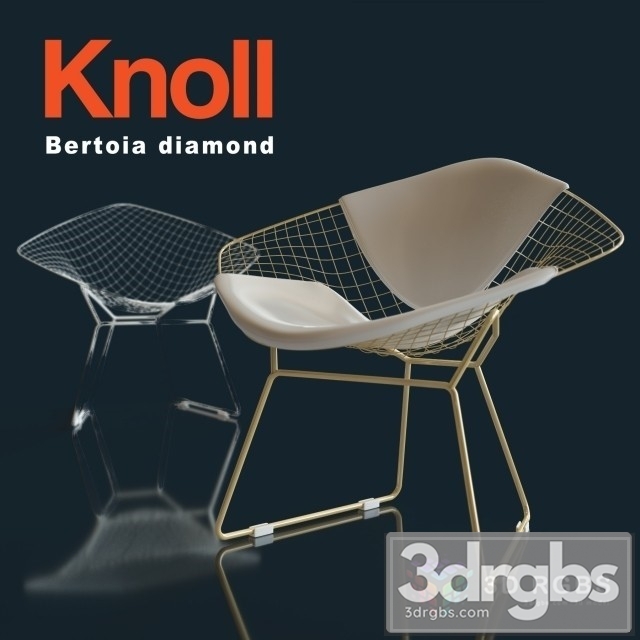 Knoll Bertoia Diamond Lounge Adult Chair 3dsmax Download - thumbnail 1