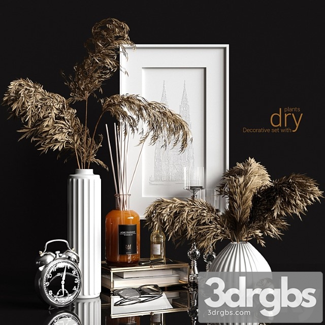 Decorative set with dry plants 2 2 3dsmax Download - thumbnail 1