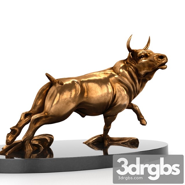 A bronze statue of a bull 3dsmax Download - thumbnail 1