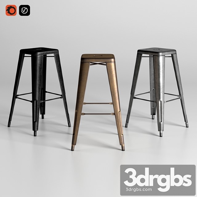 Bar stool tolix 2 3dsmax Download - thumbnail 1