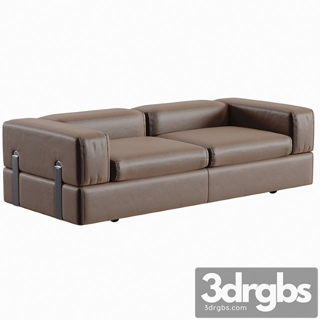 Daybed Sofa 711 By Tito Agnoli For Cinova In Brown Leather 3dsmax Download - thumbnail 1