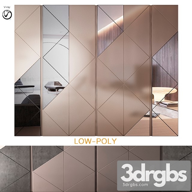 Wardrobe With Sliding Doors Madras By Gruppo Tomasella Low Poly 3dsmax Download - thumbnail 1