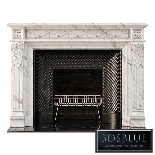 Marble french fireplace mantel 3DS Max - thumbnail 3