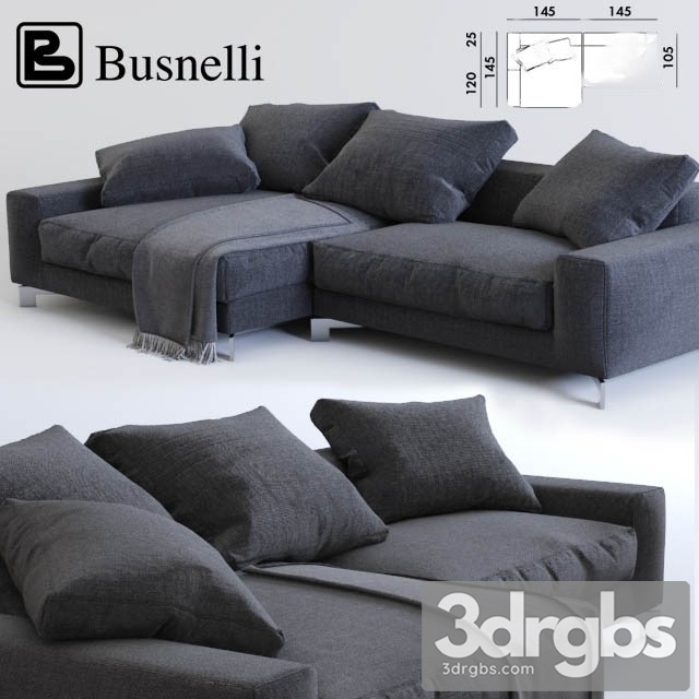 Corner sofa Busnelli 02 3dsmax Download - thumbnail 1