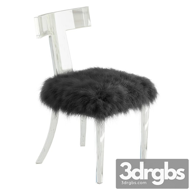 Lucite side chair upholstered in natural sheepskin 2 3dsmax Download - thumbnail 1